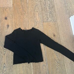 Brandy Melville Black Long Sleeve Crop Top